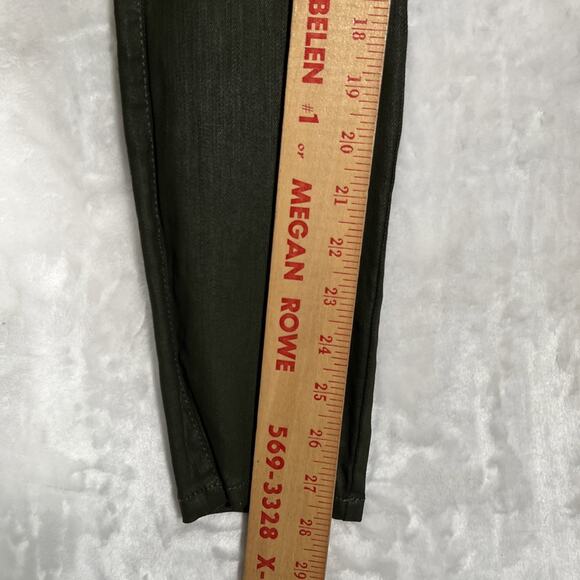 Bebe Women's Shiny Dusty Olive Pants Size 26 Zipper Pockets/Cargo Pockets Y2K - Picture 6 of 12